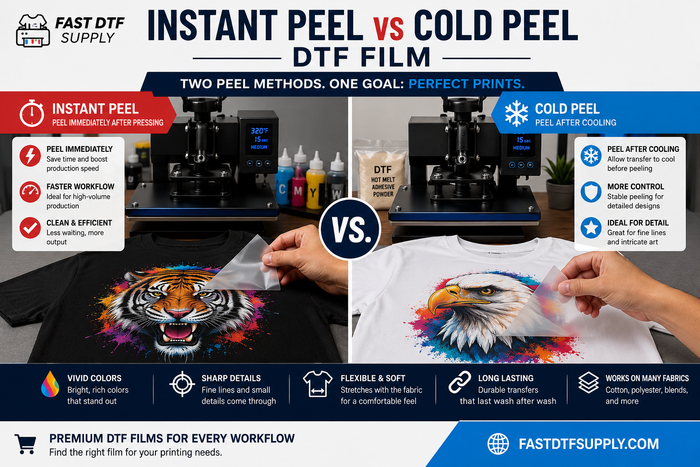 Instant Peel vs Cold Peel DTF Film