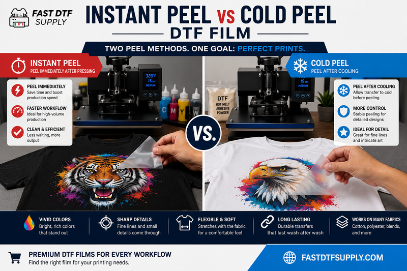 Instant Peel vs Cold Peel DTF Film