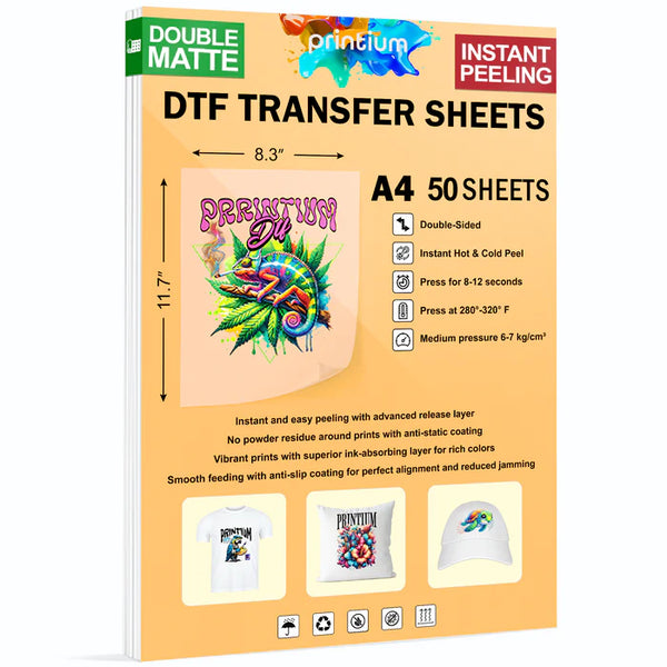 A4 DTF Film Sheets - 8.3" x 11.7" 50 Pack