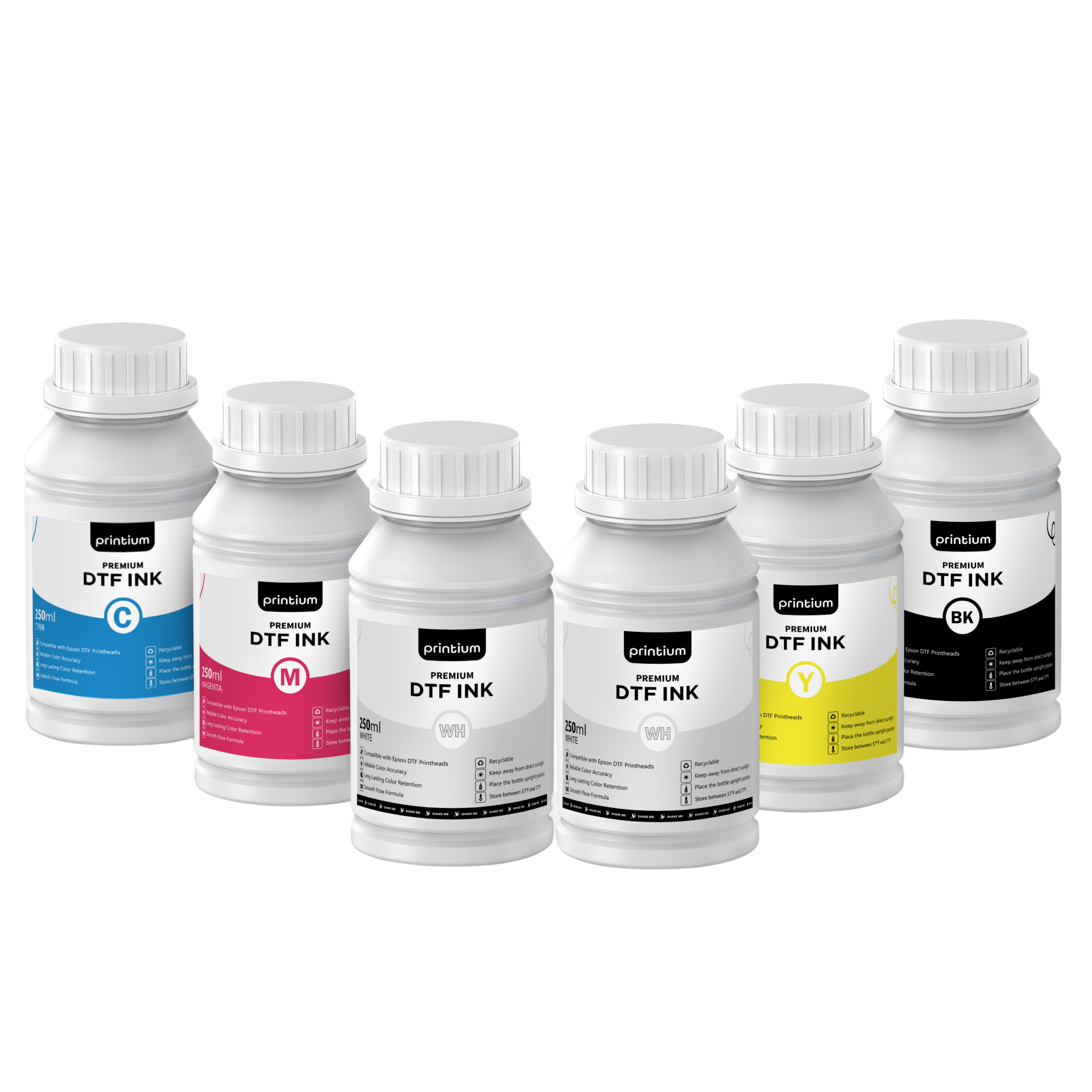 Premium DTF Ink Set - 6×250 ml (8.45 fl oz), CMYKWW
